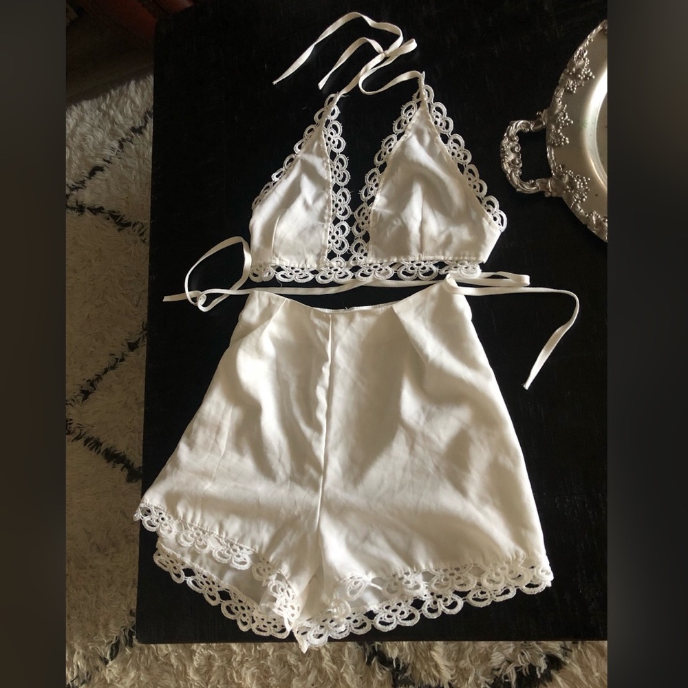 Coachella sexy two piece with crochet lining !